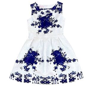 Coquette Balletcore Dress | Porcelain Floral Brocade | Romantic Prep Fit & Flare